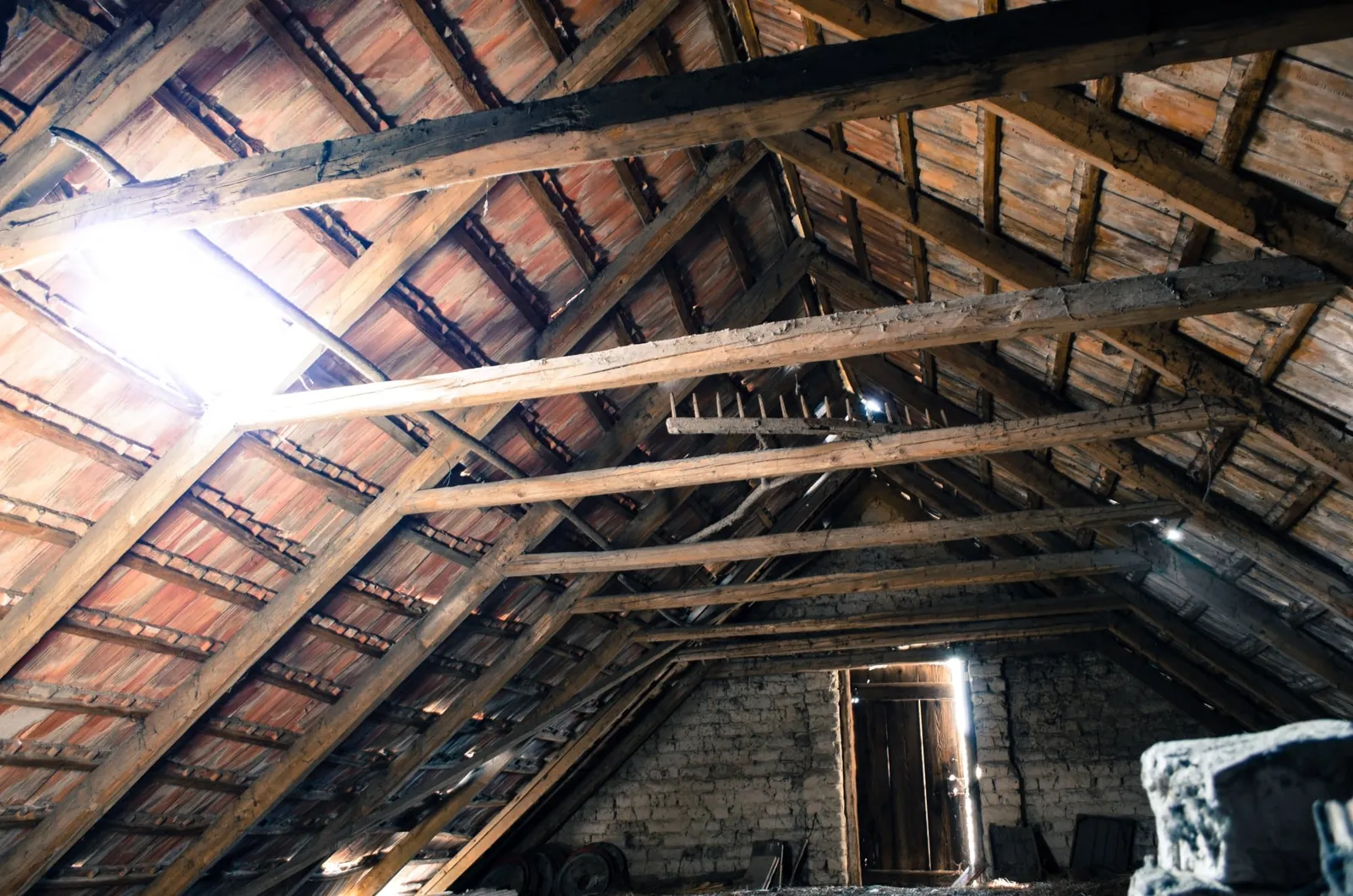 attic that has been leaking and has moisture
